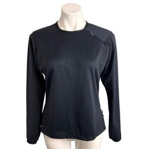 Nike Run Top Size Medium Dri Fit Black Long Sleeve Running Shirt Womens Y2K